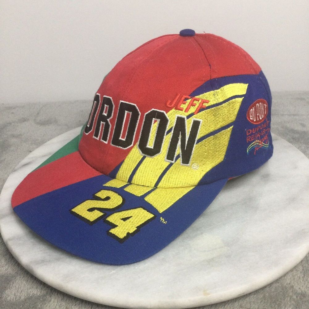 Vintage Jeff Gordon Hat Cap Snap Back Rainbow Warrior Nascar 24 DuPont‎